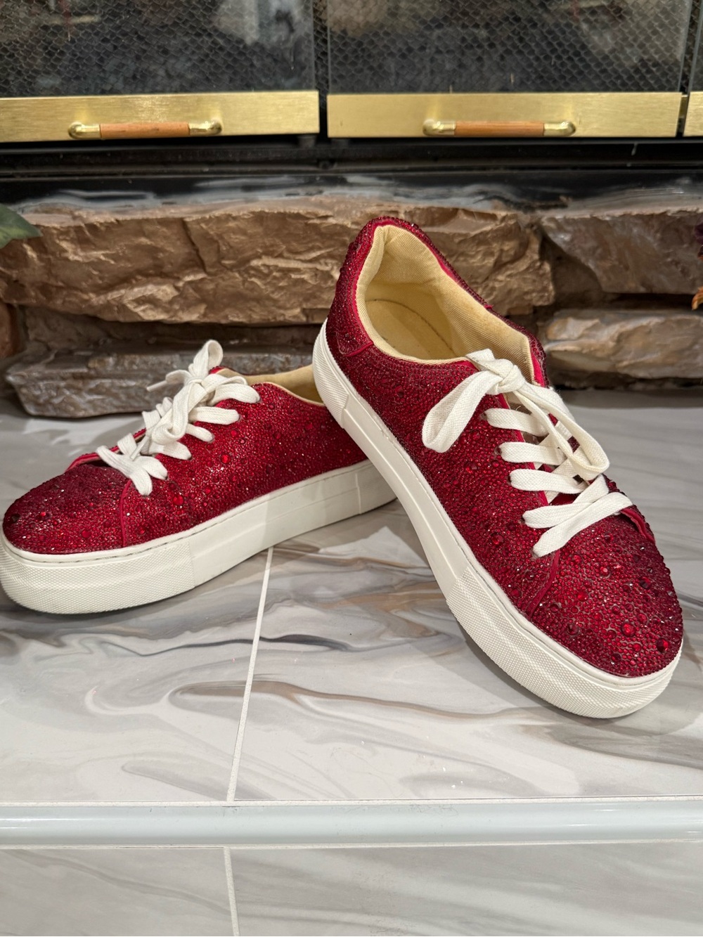 Betsy’s Johnson ladies rhinestone tennis shoes size 8M price is firm